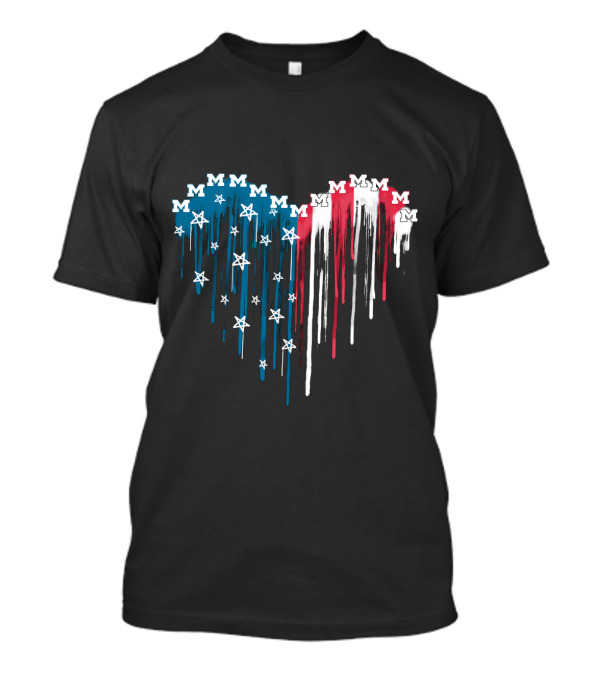 Michigan Wolverines Heart Stars Stripes Dripping M M M T-Shirt