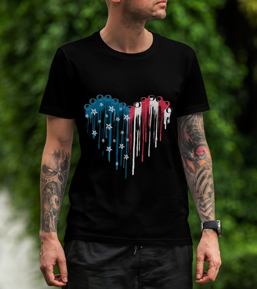 Oregon Ducks Stars And Stripes Heart T-Shirt