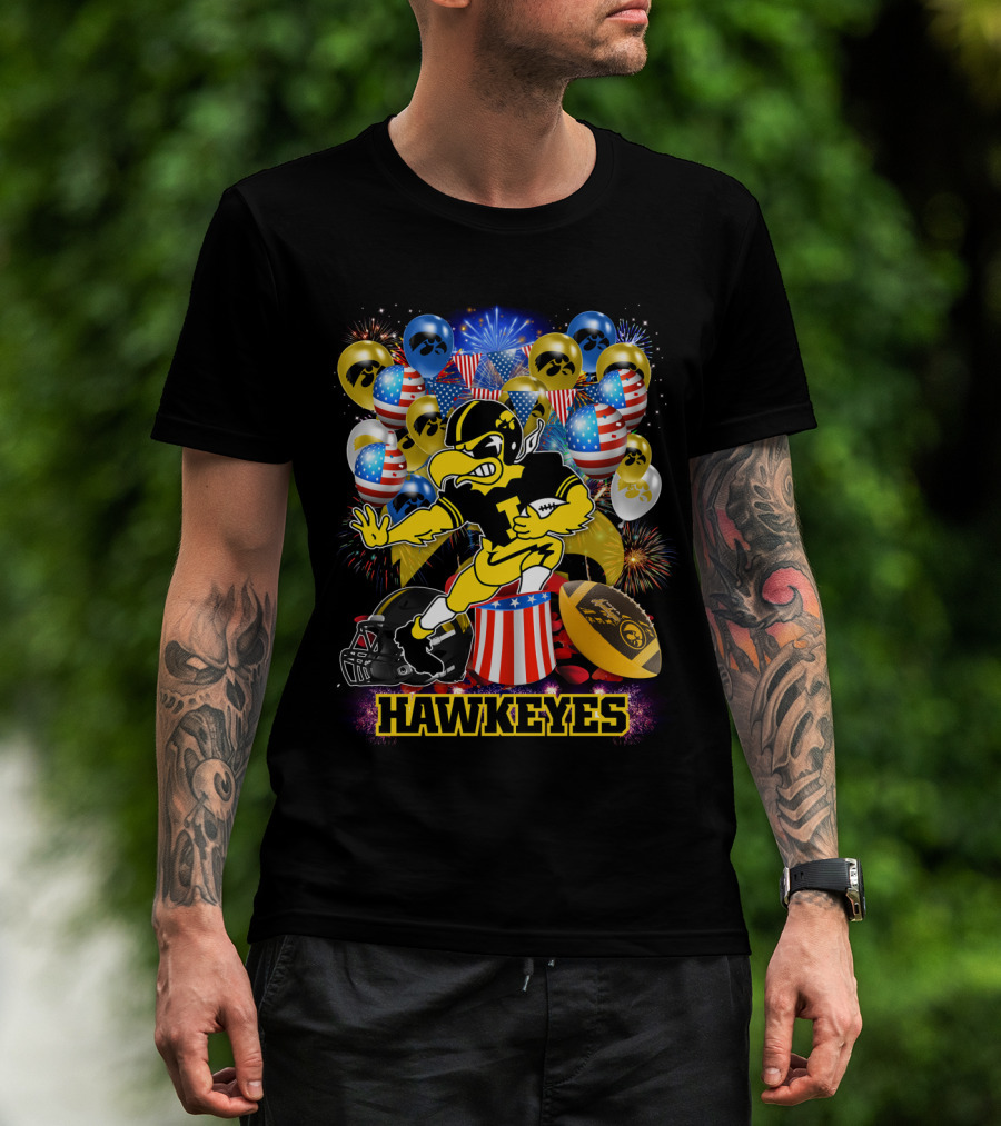 Ncaa Iowa Hawkeyes Football Celebration Balloons Fireworks T-Shirt