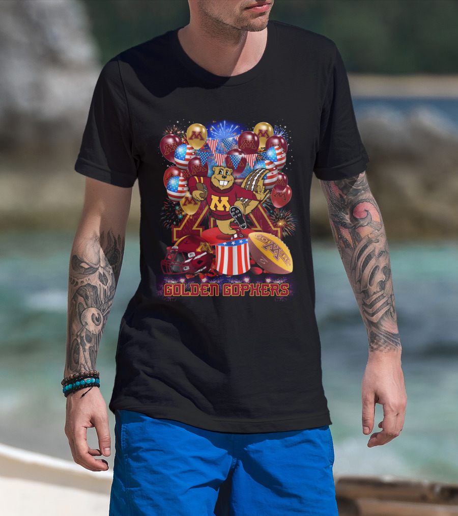 Ncaa2 Minnesota Golden Gophers Fireworks Celebration Mascot T-Shirt