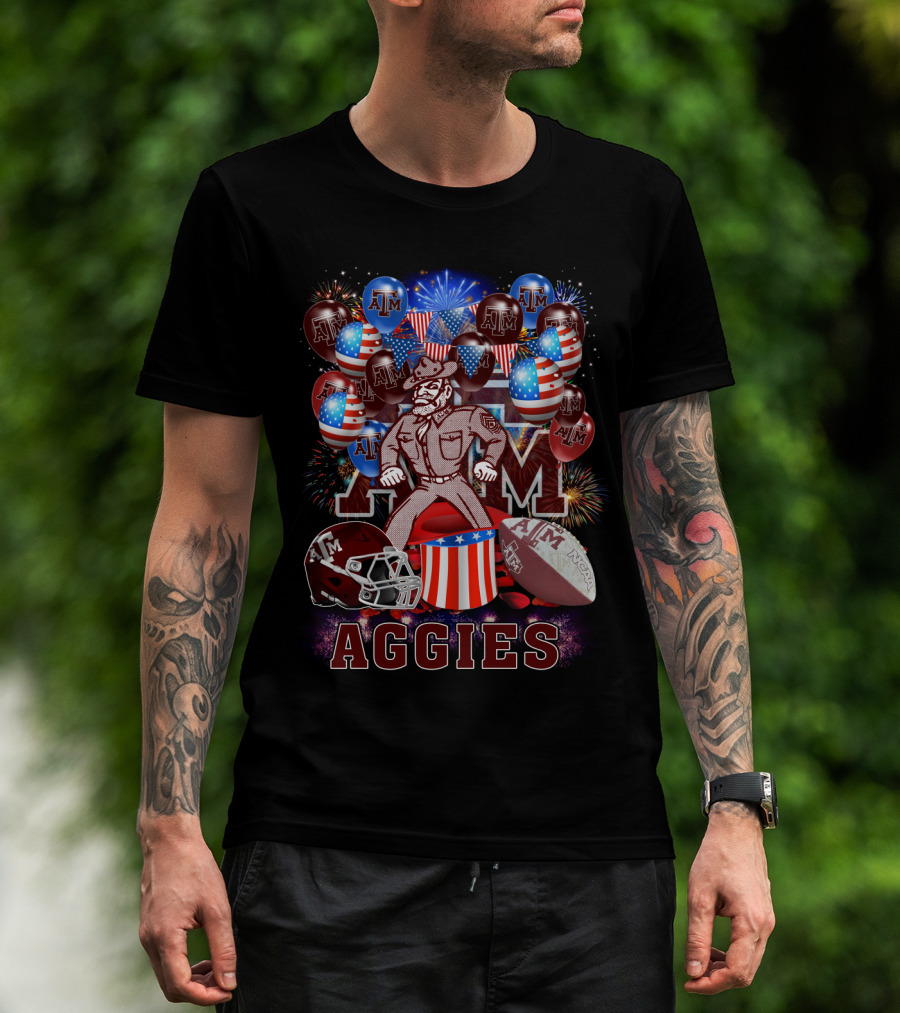 Ncaa2 Texas A&M Aggies Football Celebration With Fireworks And Balloons T-Shirt