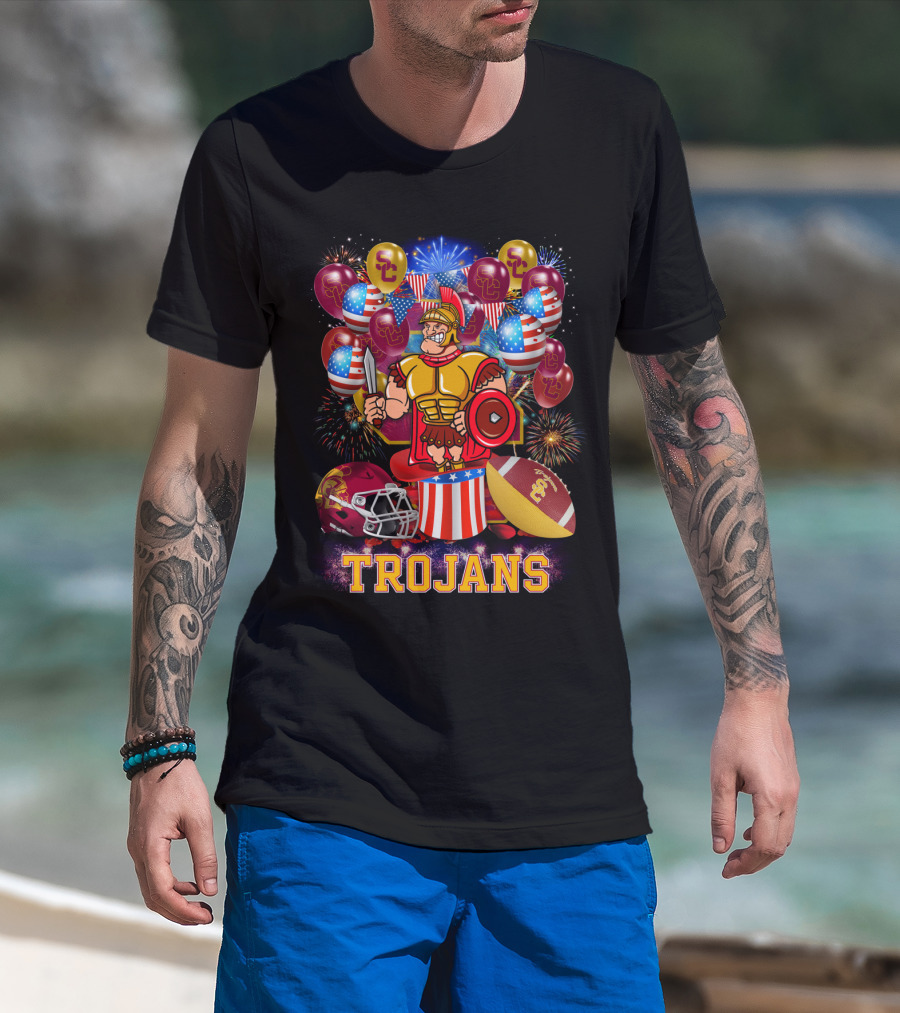 Ncaa2 Usc Trojans Football Fireworks Celebration T-Shirt