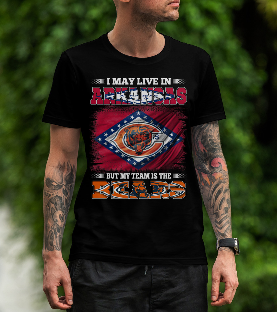 I May Live In Arkansas But My Team Is The Bears Flag T-Shirt