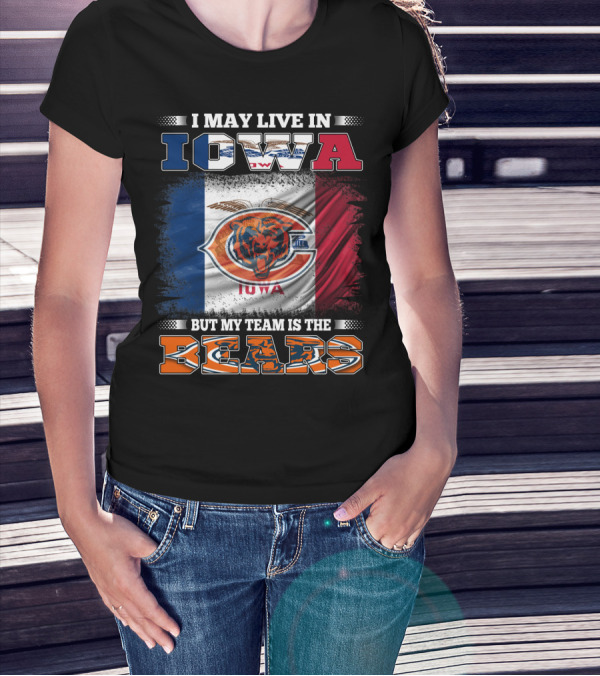 Iowa Flag Background Bears Team Pride T-Shirt