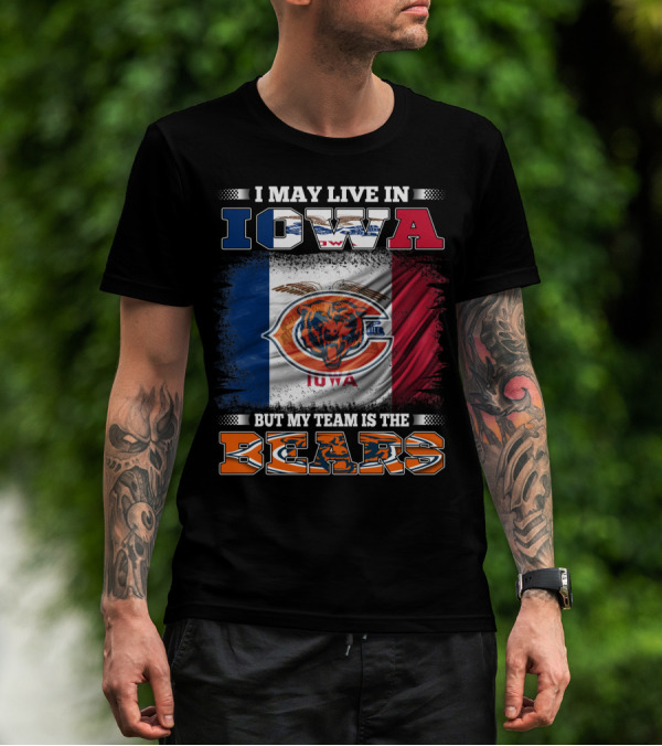 Iowa Flag Background Bears Team Pride T-Shirt