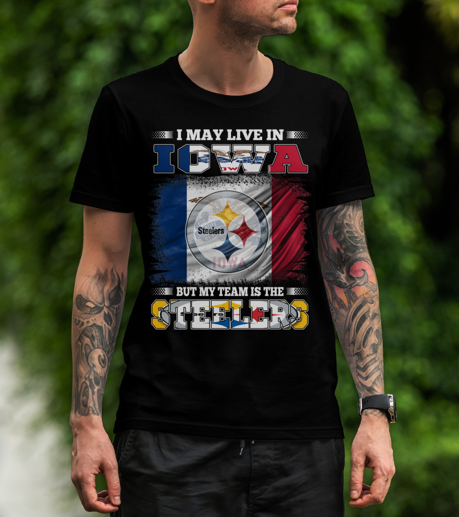 Iowa Resident Proudly Supporting Steelers With Team T-Shirt