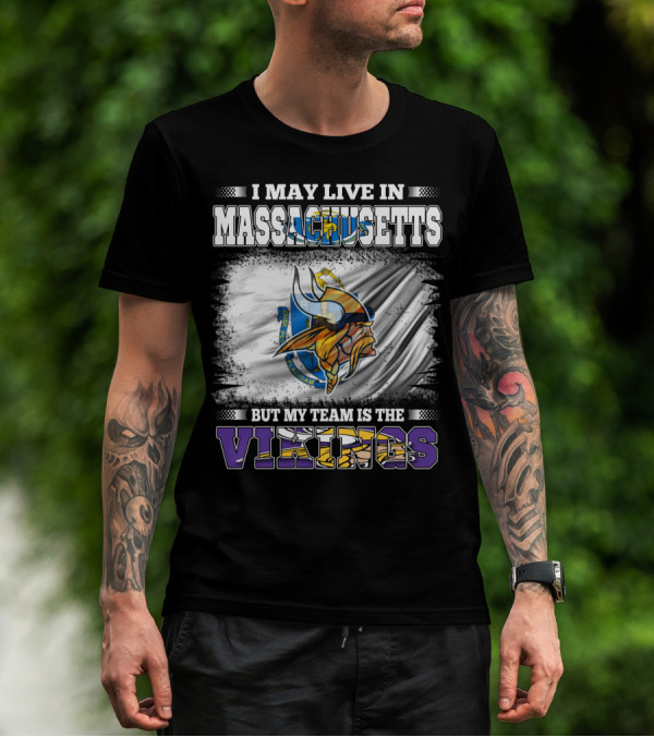 Massachusetts Pride NFL Vikings Team Loyalty Fan T-Shirt