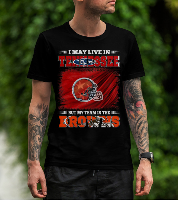 Tennessee Fan Loyalty Browns Football Team Helmet T-Shirt