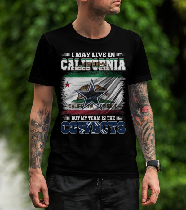 California Republic Flag Dallas Cowboys Team Loyalty T-Shirt