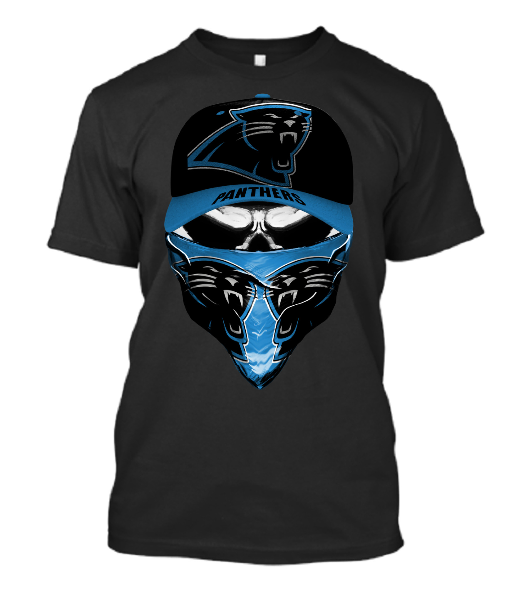 Carolina Panthers Panther Logo And Cap Display T-Shirt