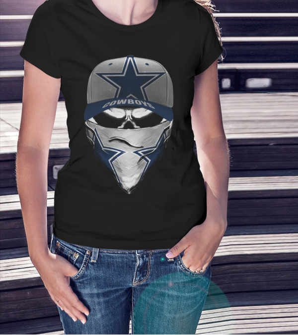 Cowboys Star Masked Cap Design With Dallas Cowboys Star T-Shirt