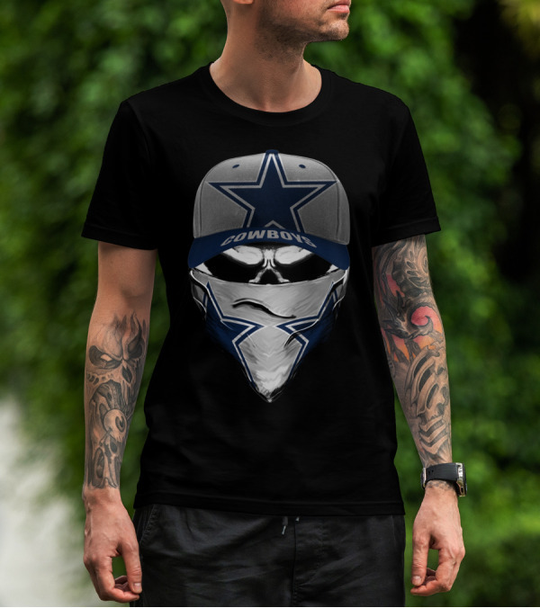 Cowboys Star Masked Cap Design With Dallas Cowboys Star T-Shirt