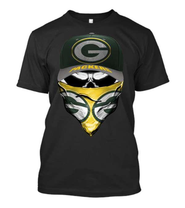Green Bay Packers G Logo Face Mask And Hat T-Shirt