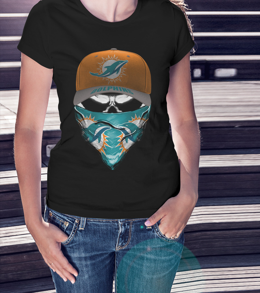Miami Dolphins Logo Cap And Bandana Set T-Shirt