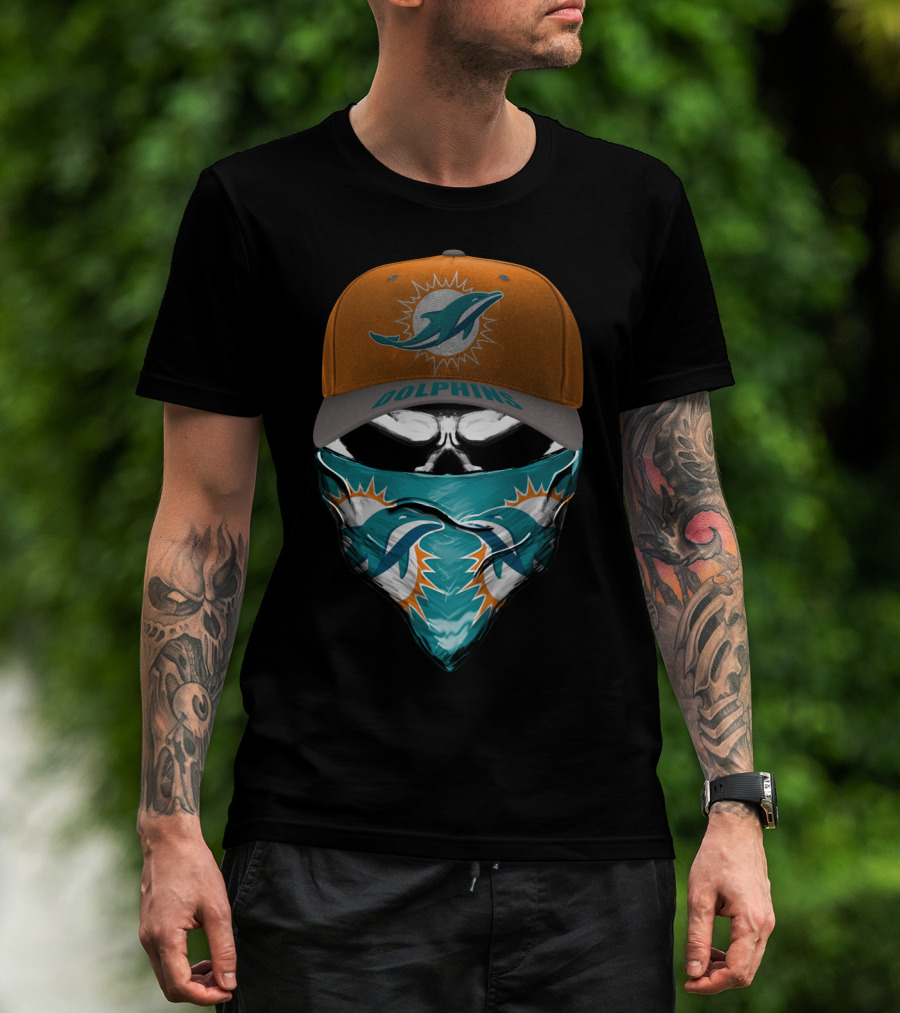 Miami Dolphins Logo Cap And Bandana Set T-Shirt