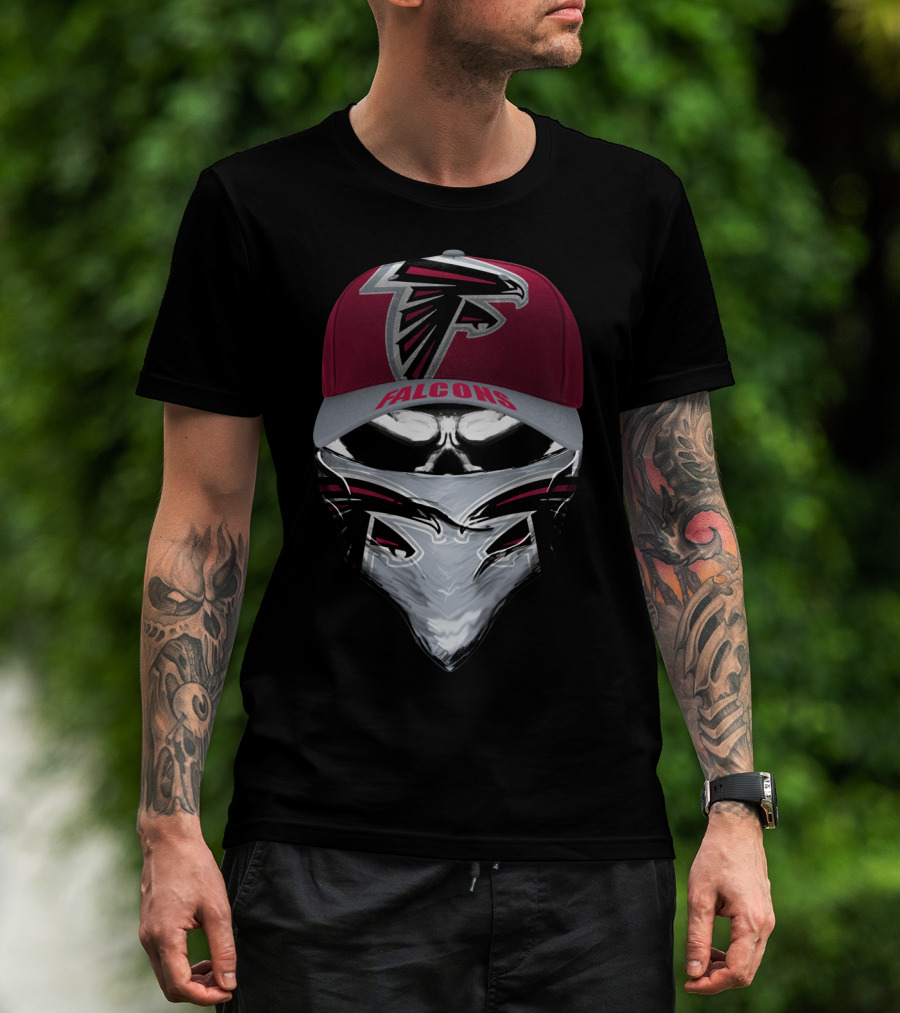 Falcons Atlanta Falcons Logo Skull Face Bandana And Cap T-Shirt