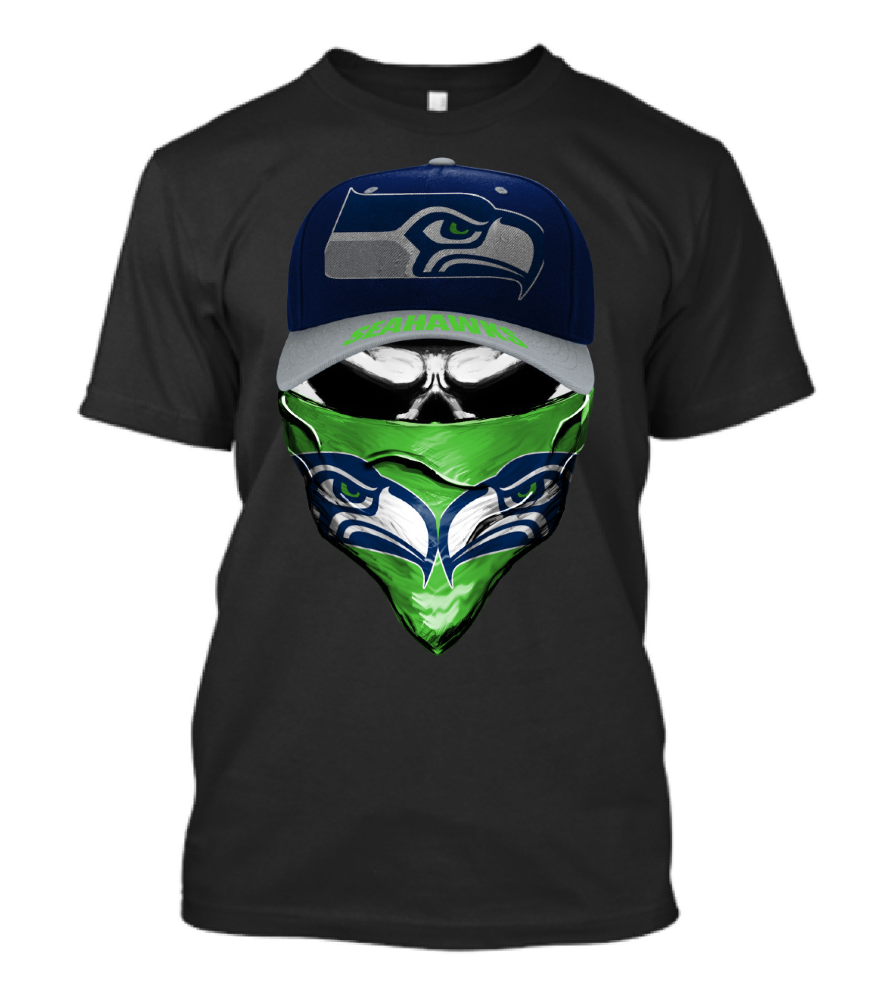 Seattle Seahawks Cap And Mask T-Shirt