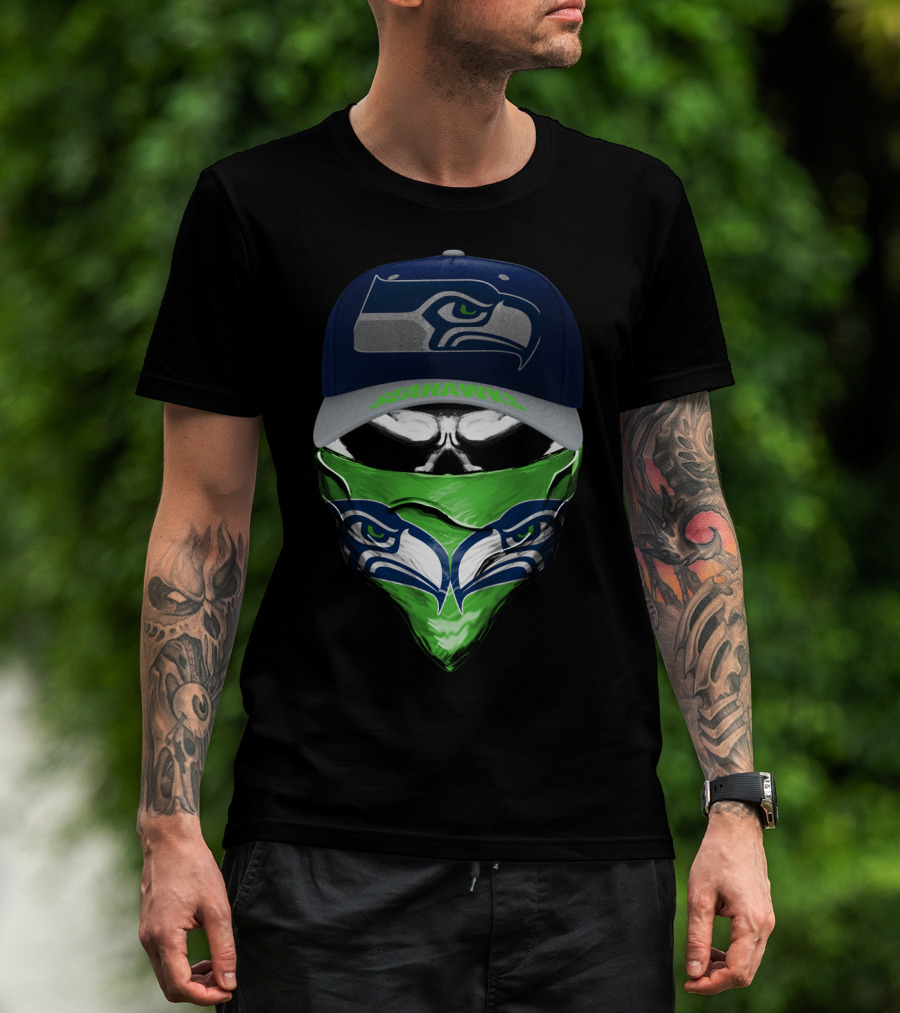 Seattle Seahawks Cap And Mask T-Shirt