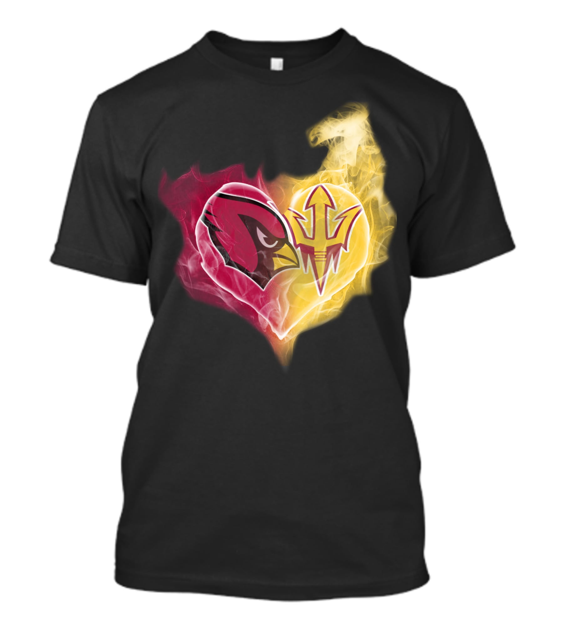Cardinals Arizona State Sun Devils Heart T-Shirt