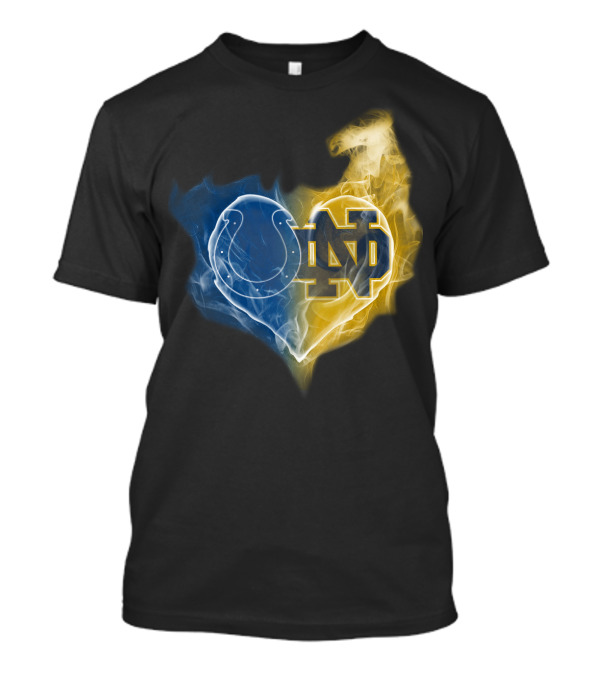 Colts Notre Dame Fighting Irish Flame Heart T-Shirt