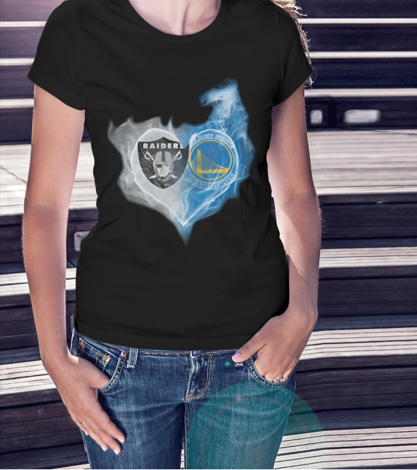 Raiders Golden State Warriors Heart Fusion T-Shirt