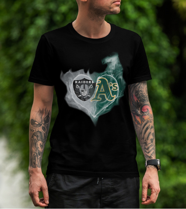 Raiders A's Heart Smoke T-Shirt