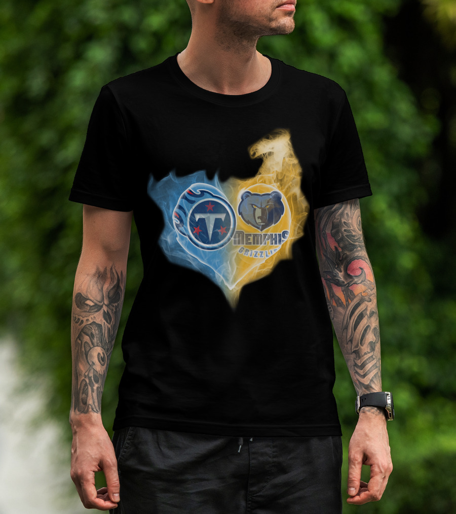 Tennessee Titans Memphis Grizzlies Heart Fusion T-Shirt