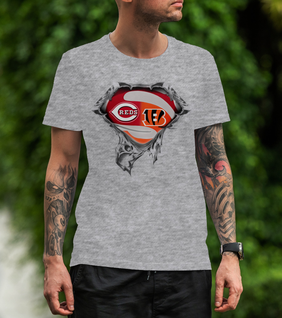 Cincinnati Reds Bengals Logo Mashup T-Shirt