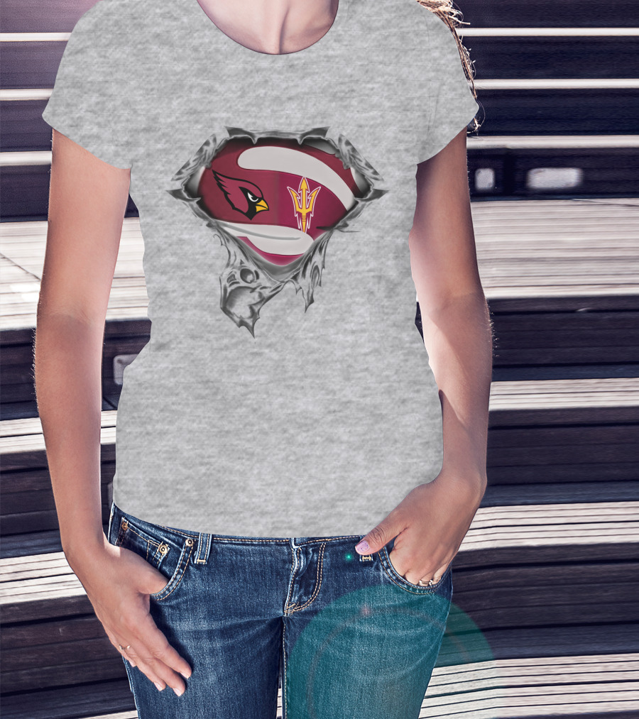 Cardinals Arizona State Logo Mashup Superhero T-Shirt