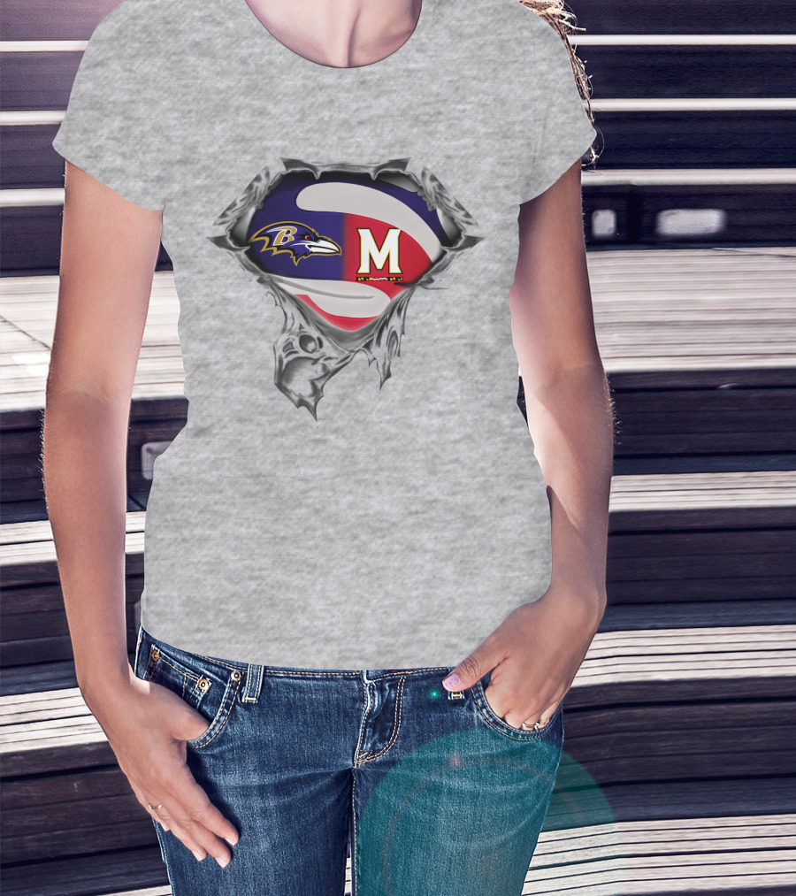 Baltimore Ravens Maryland Terrapins Crossover Super T-Shirt