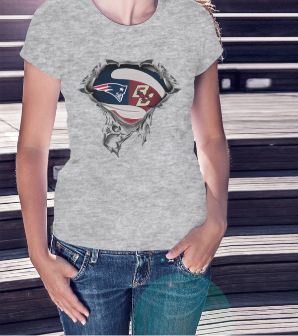 New England Patriots Boston College Eagles Logo Mashup T-Shirt