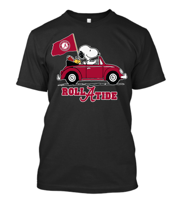 Roll A Tide Alabama Crimson Tide Snoopy Driving T-Shirt