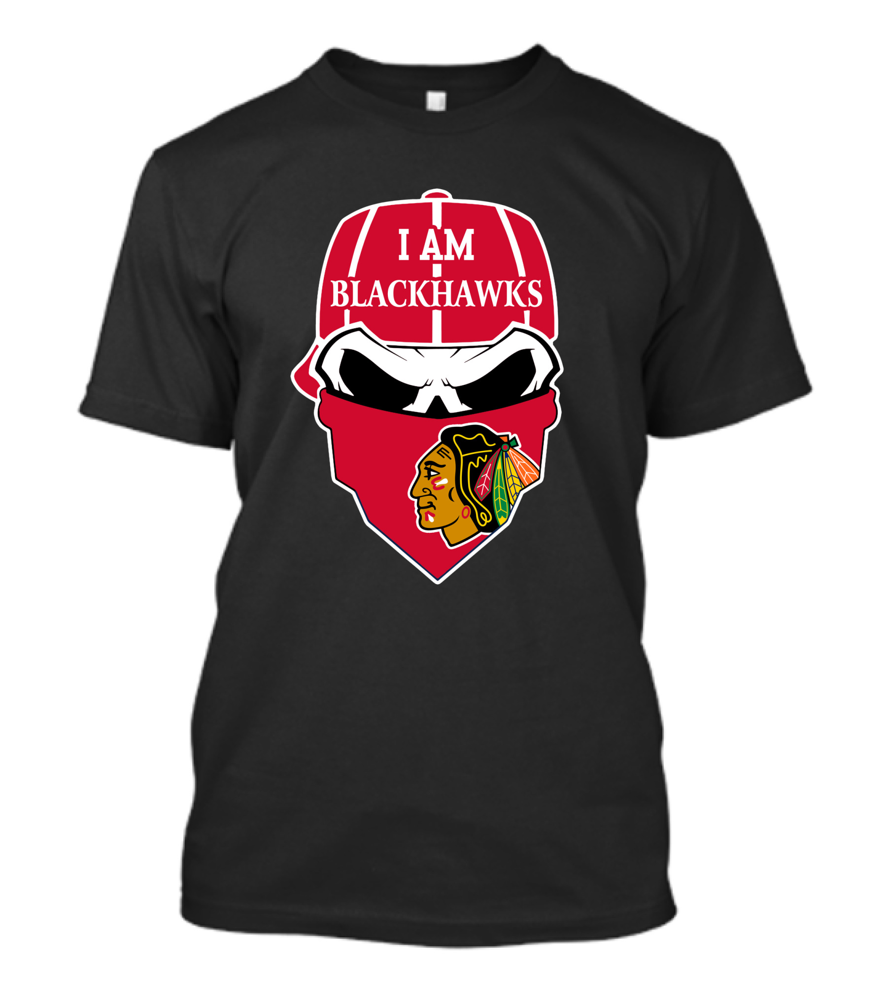 I Am Blackhawks Chicago Blackhawks Skull T-Shirt