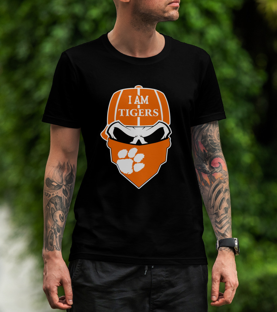 Clemson Tigers I Am Tigers Skull Paw T-Shirt