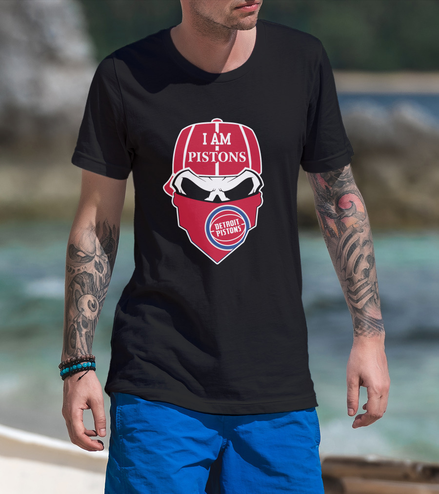 I Am Pistons Detroit Pistons Skull T-Shirt