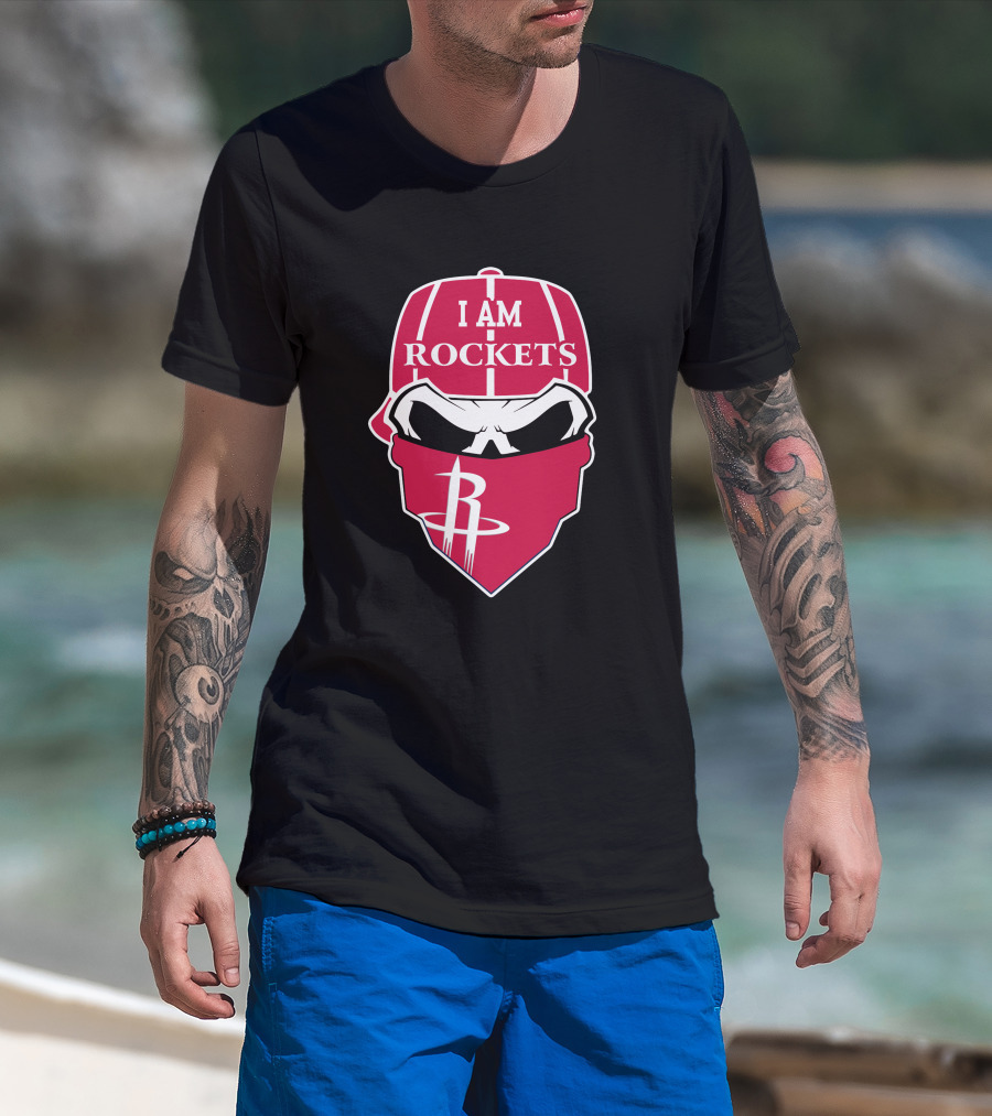 I Am Rockets Skull Bandana Houston T-Shirt