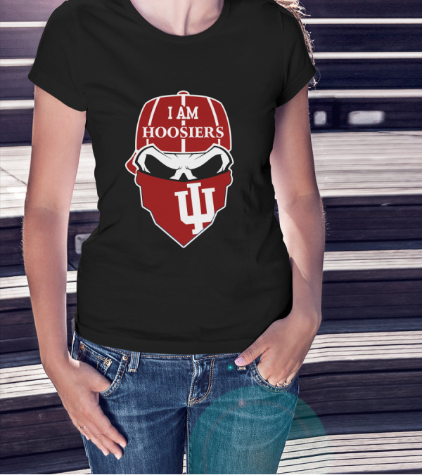I Am Hoosiers Skull Logo Iu Indiana T-Shirt