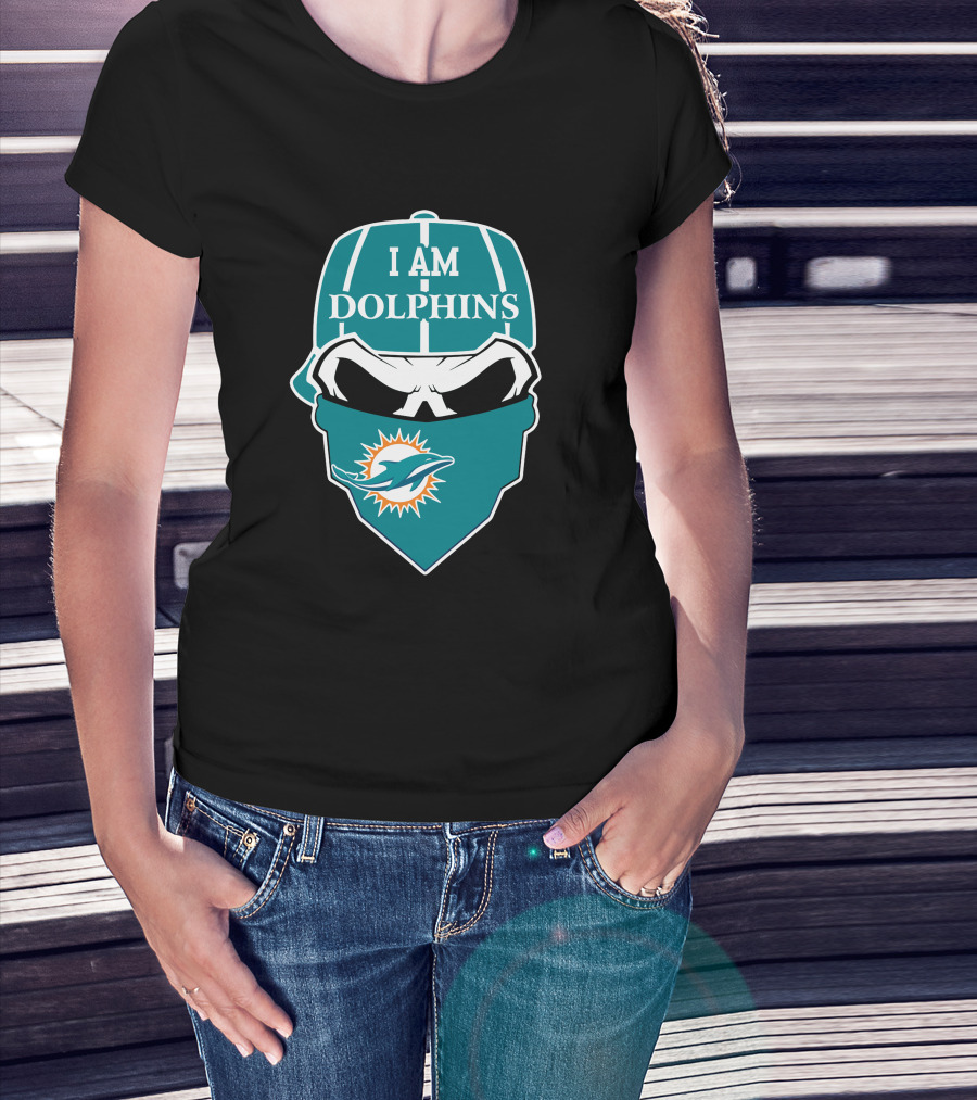 I Am Miami Dolphins Skull Face Mask T-Shirt