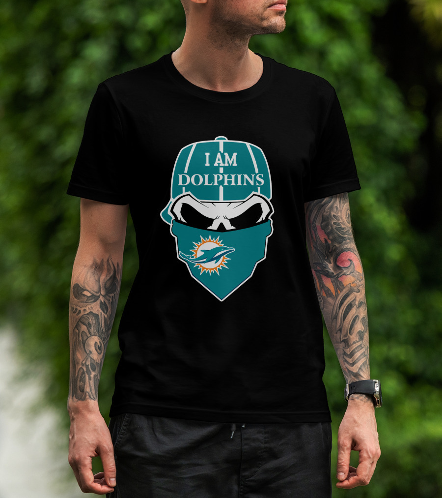 I Am Miami Dolphins Skull Face Mask T-Shirt