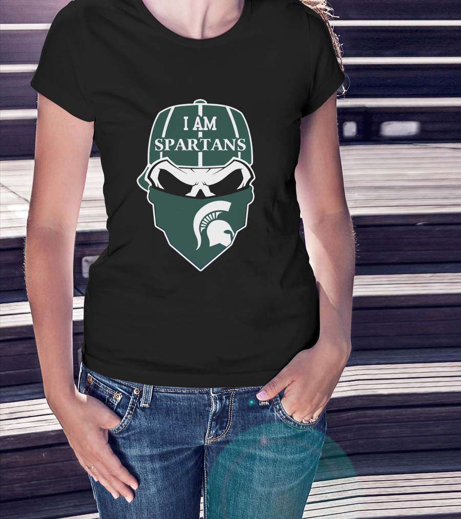 I Am Spartans Michigan State Skull T-Shirt