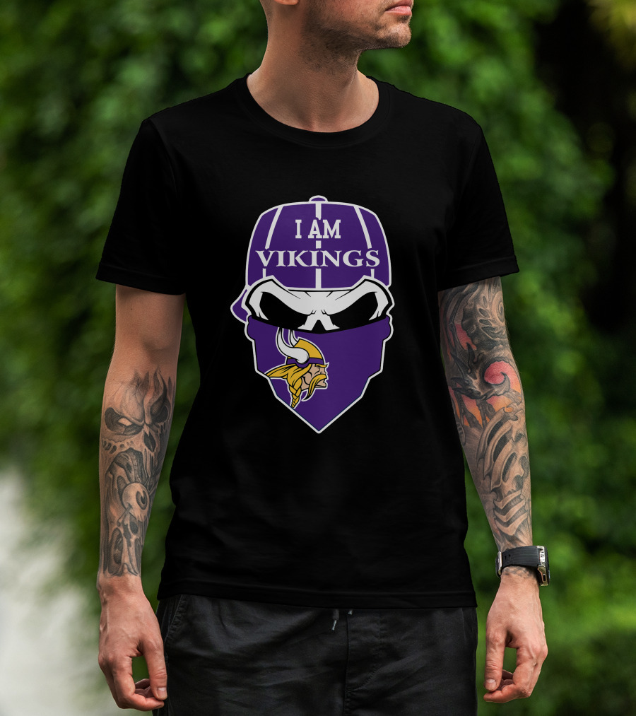 I Am Vikings Minnesota Vikings Skull T-Shirt