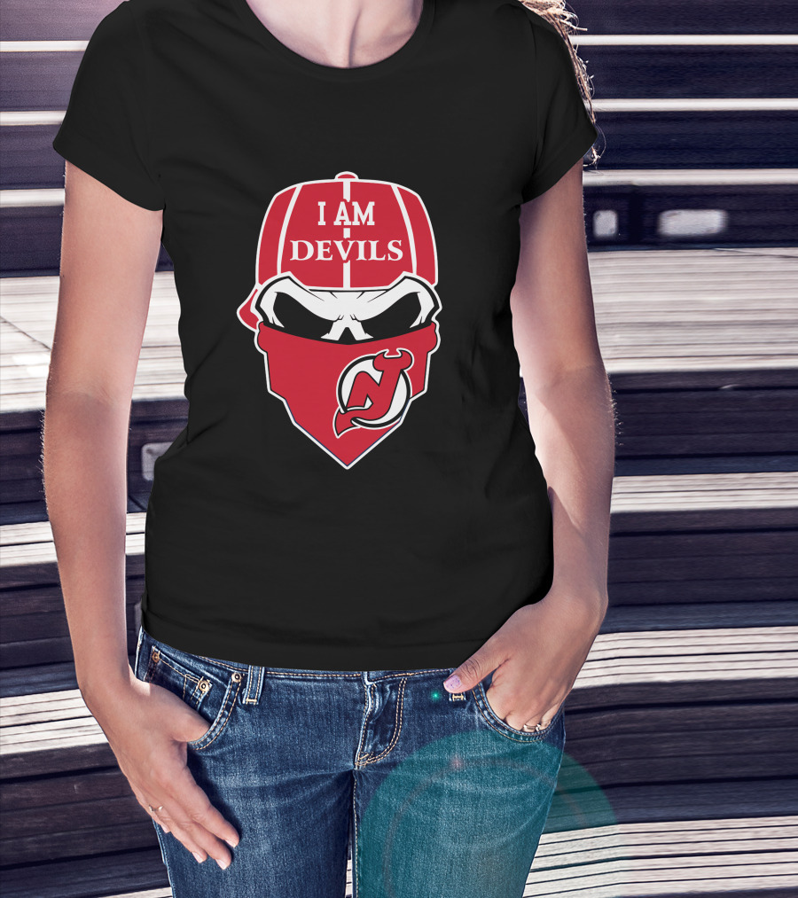 I Am Devils New Jersey Devils Skull T-Shirt