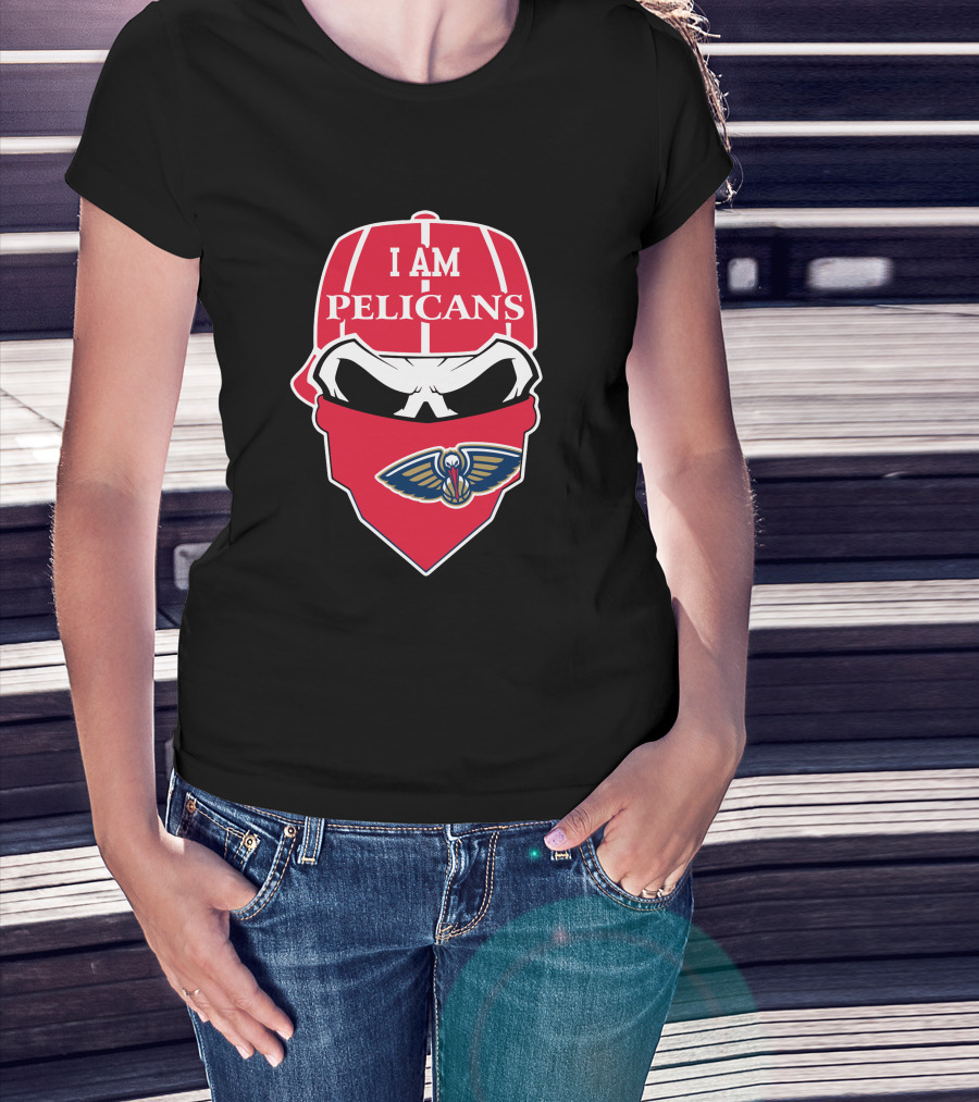 I Am Pelicans New Orleans Skull T-Shirt