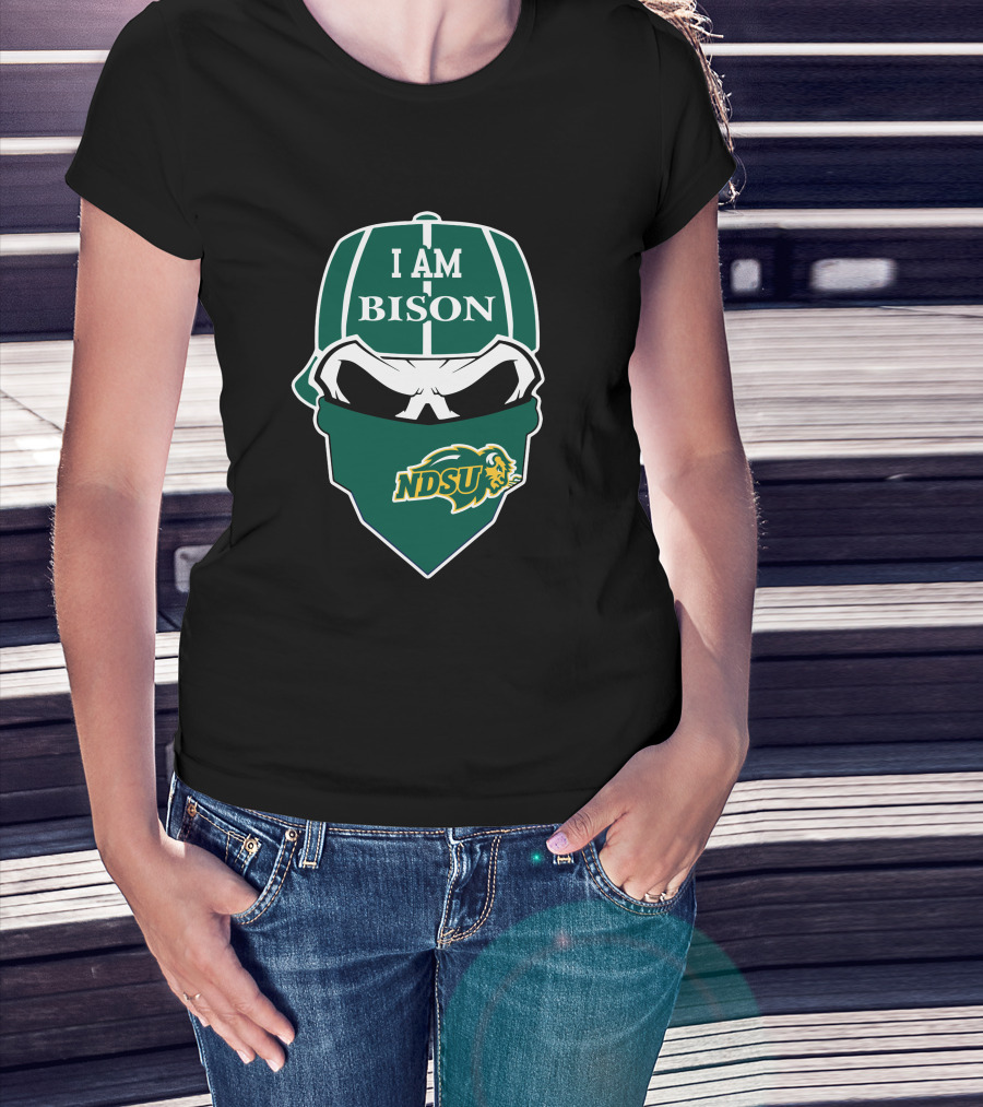 I Am Bison Ndsu Skull Cap T-Shirt
