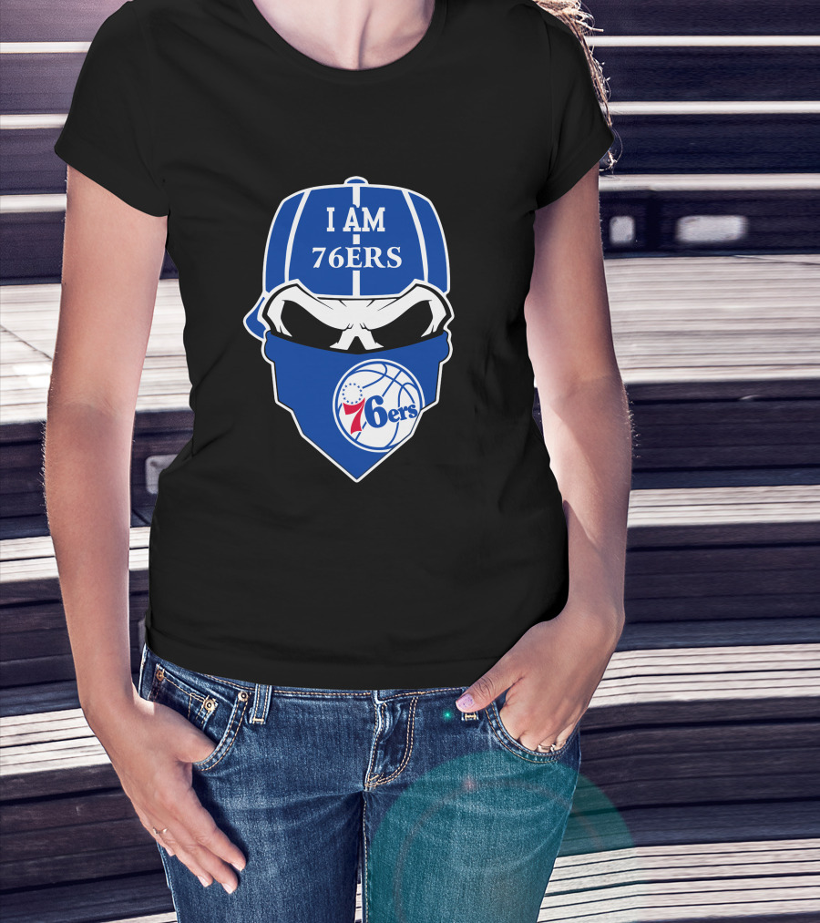 I Am 76ers Skull Logo Philadelphia 76ers T-Shirt
