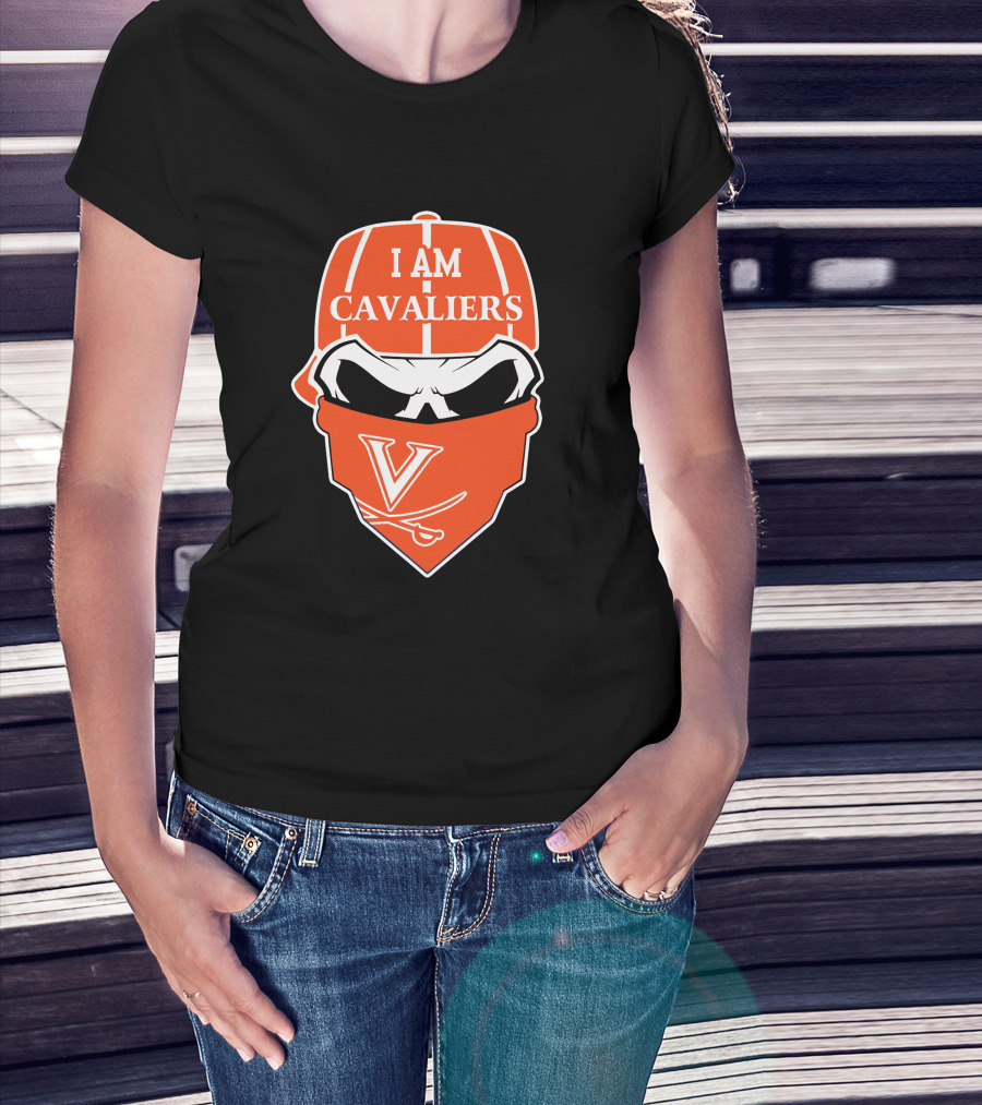 I Am Cavaliers Virginia V Skull Bandana T-Shirt