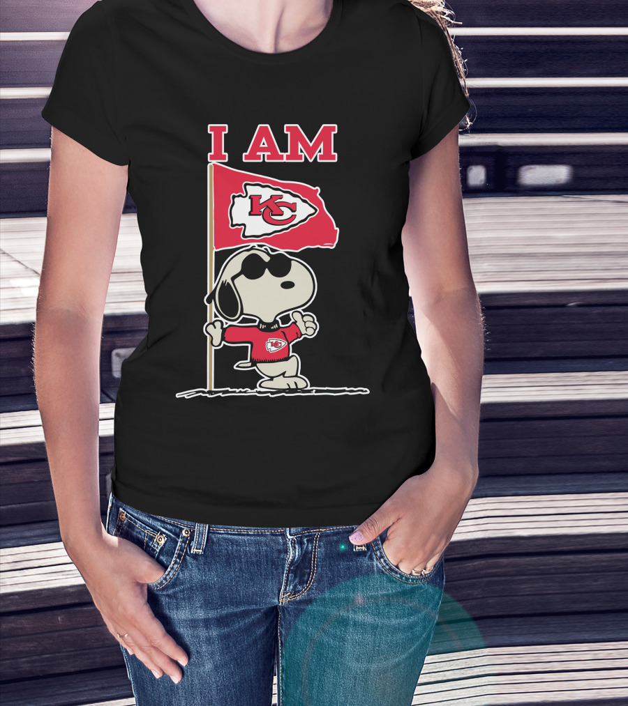 I Am Kansas City Chiefs Snoopy Kc Flag T-Shirt