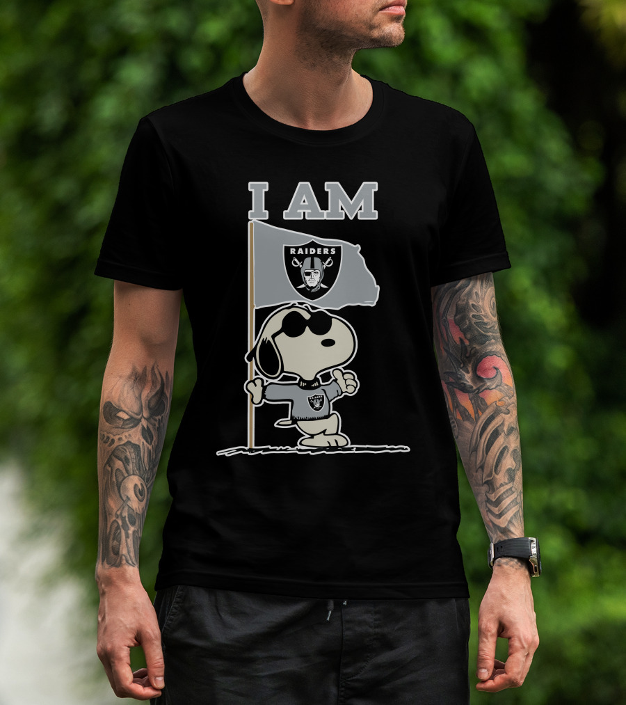 I Am Las Vegas Raiders Snoopy Flag T-Shirt