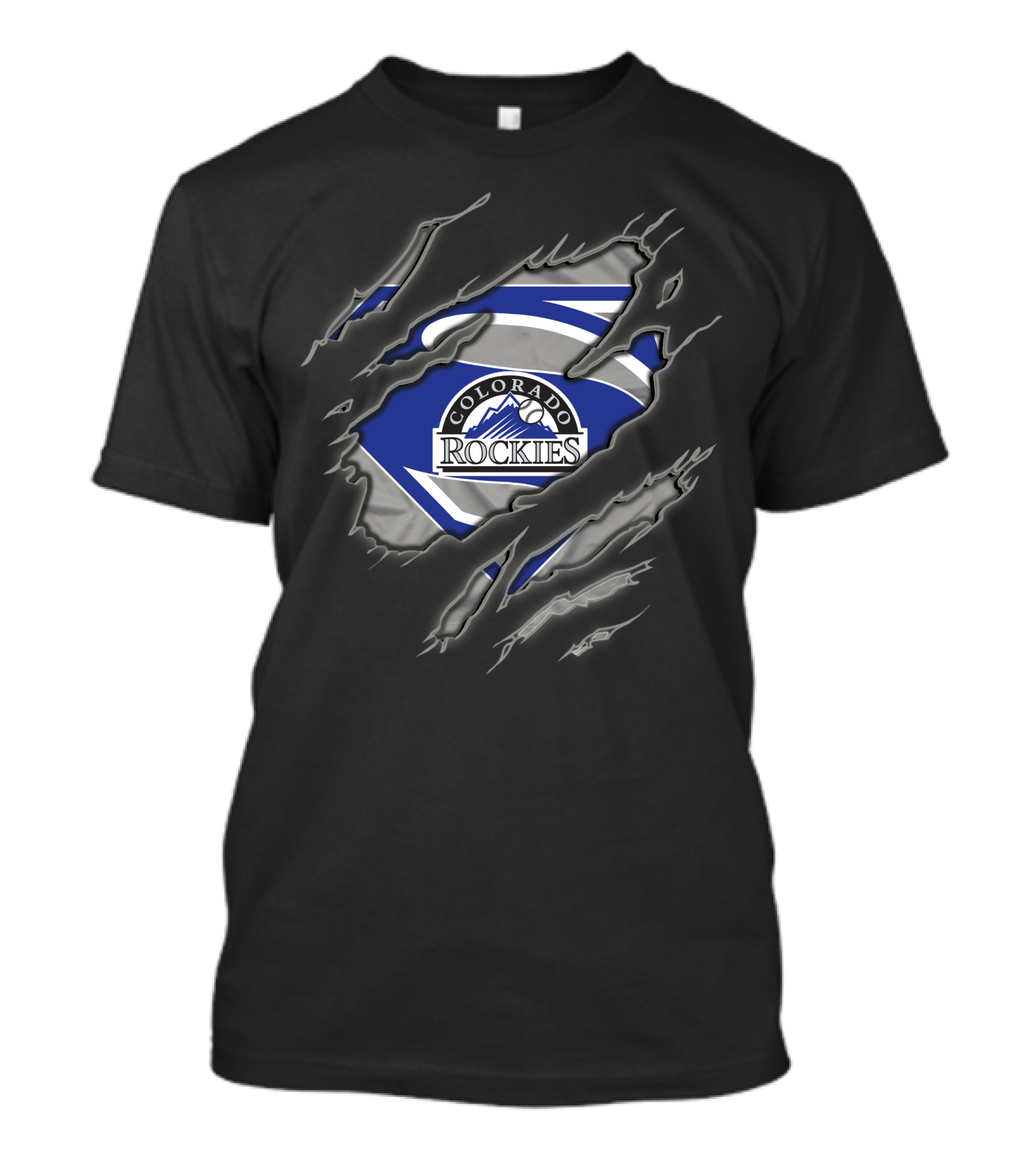 Colorado Rockies Superman Emblem Scratch T-Shirt