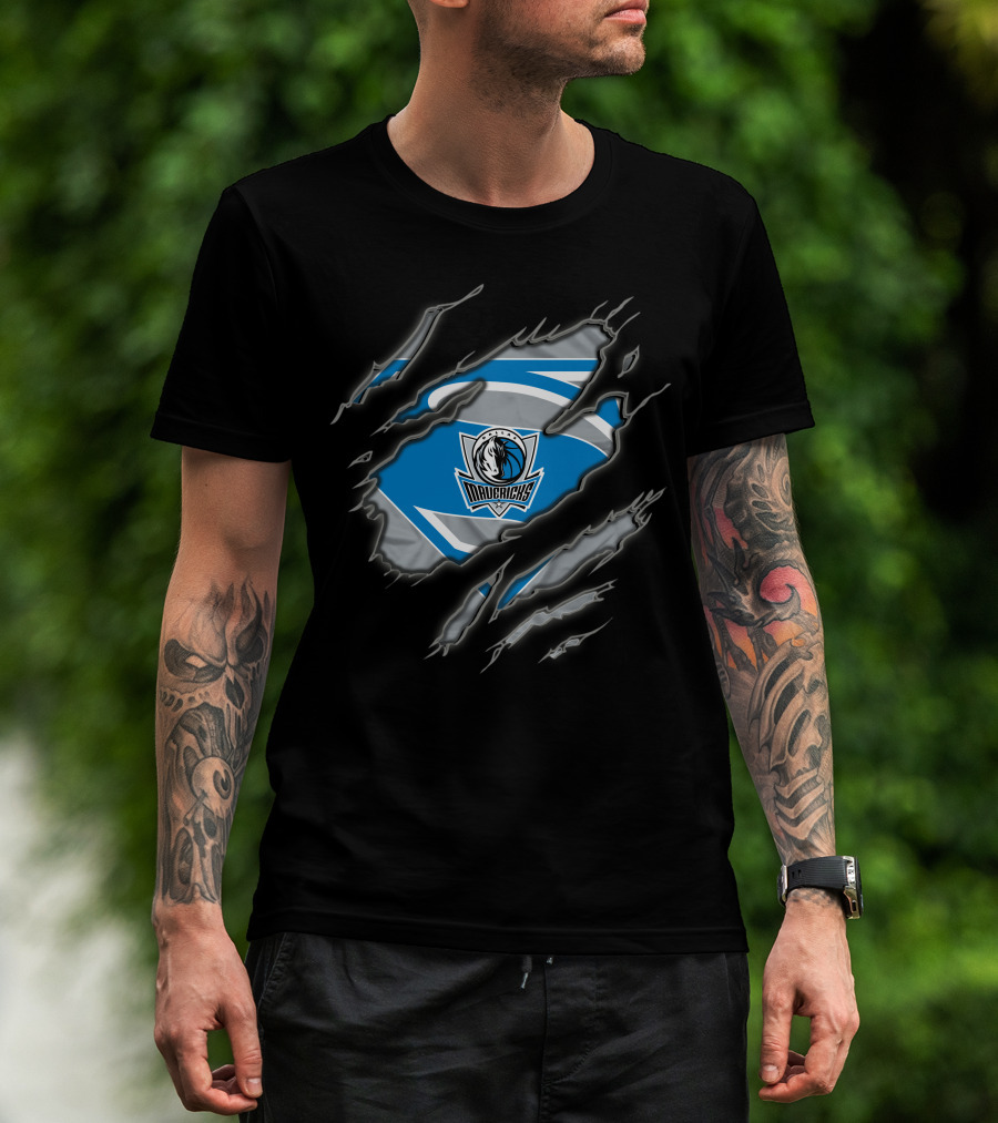 Dallas Mavericks Superman Emblem With Torn Effect T-Shirt